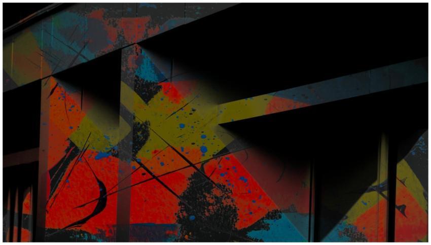 Vibrant abstract wall art with bold colors and dyn