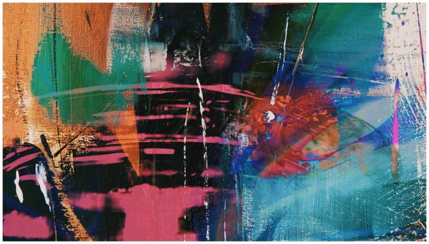 Colorful abstract acrylic artwork with bold brushs