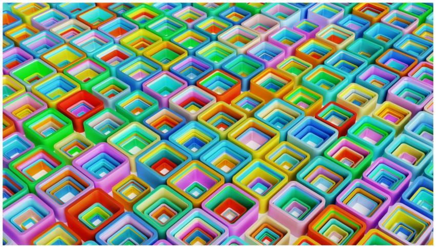 Vibrant 3D abstract composition with multicolored