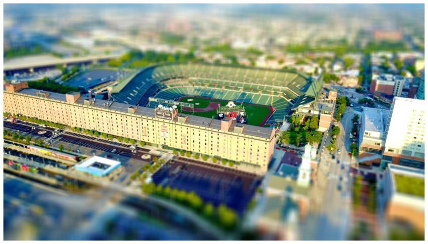Aerial view of Oriole Park at Camden Yards, Baltim