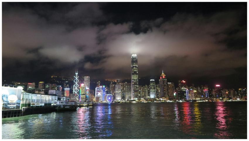 Breathtaking view of Hong Kong's skyline reflectin