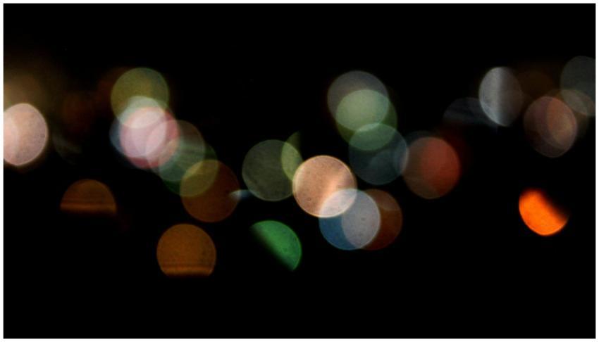Vivid bokeh lights creating an abstract pattern on