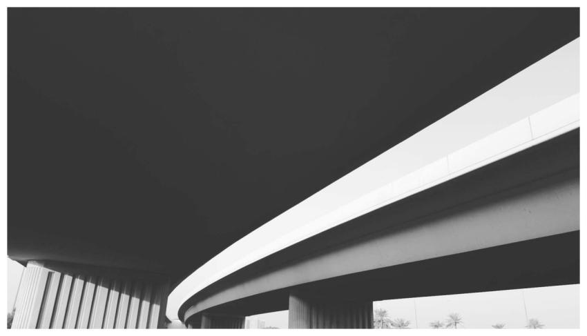 Stylish monochrome photo capturing the curve of a
