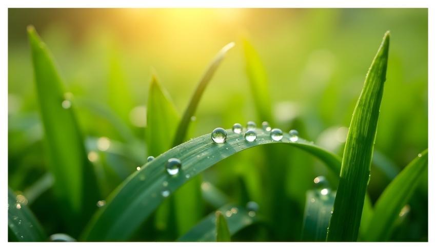 Green Grass Dew Free Wallpaper