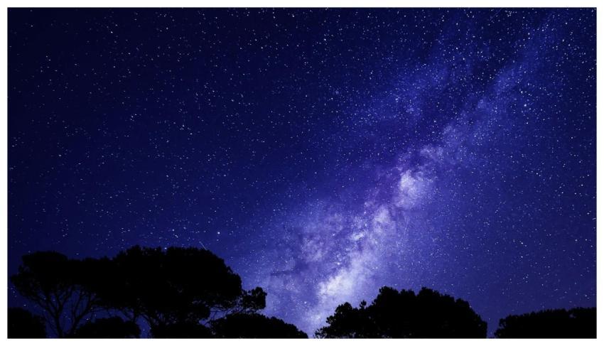 Beautiful night sky featuring the Milky Way and si