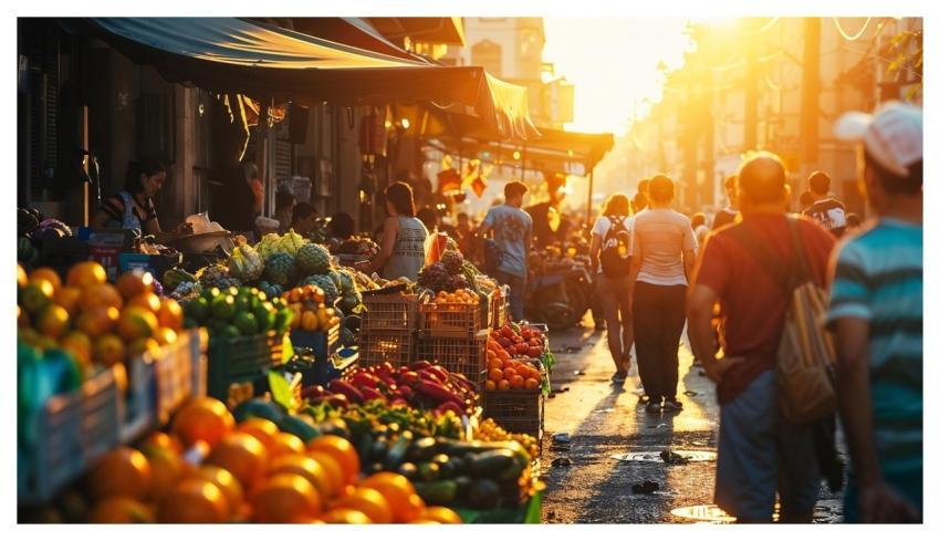 Market Stalls Fruits Vegetables