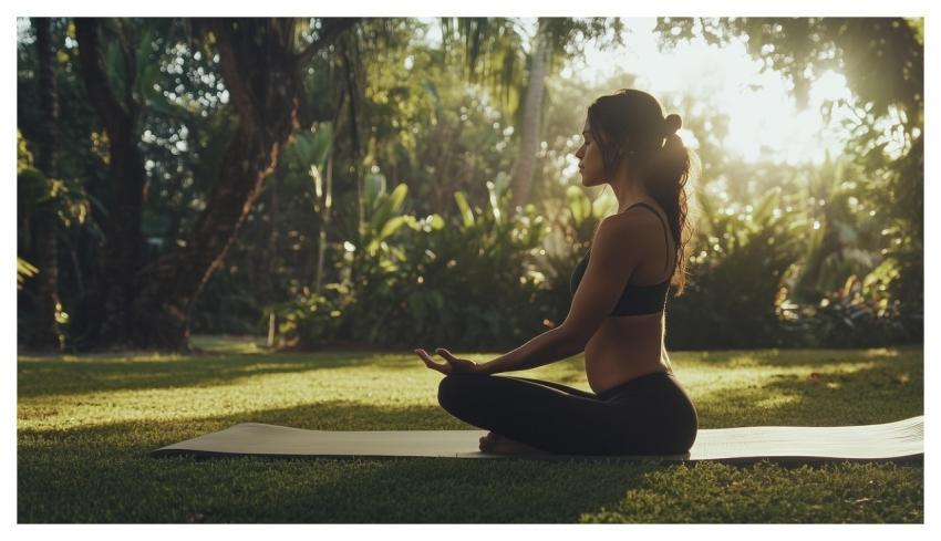 Woman Yoga Meditation Nature