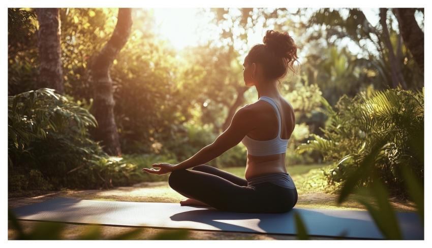 Woman Yoga Meditation Nature