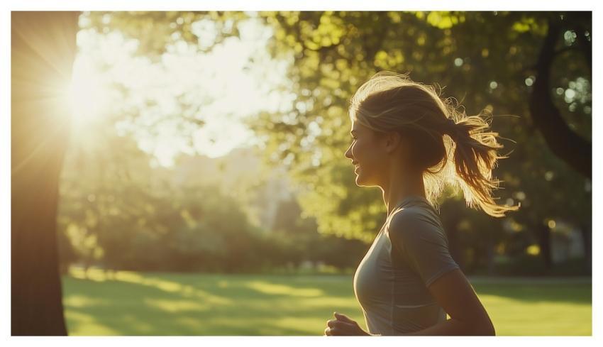 Woman Running Forest Run