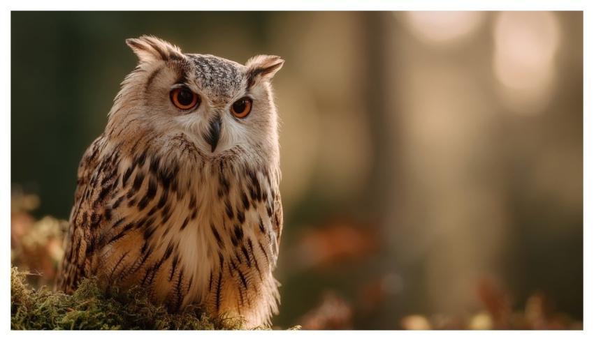 Owl Wildlife Bird Portrait Golden Hour
