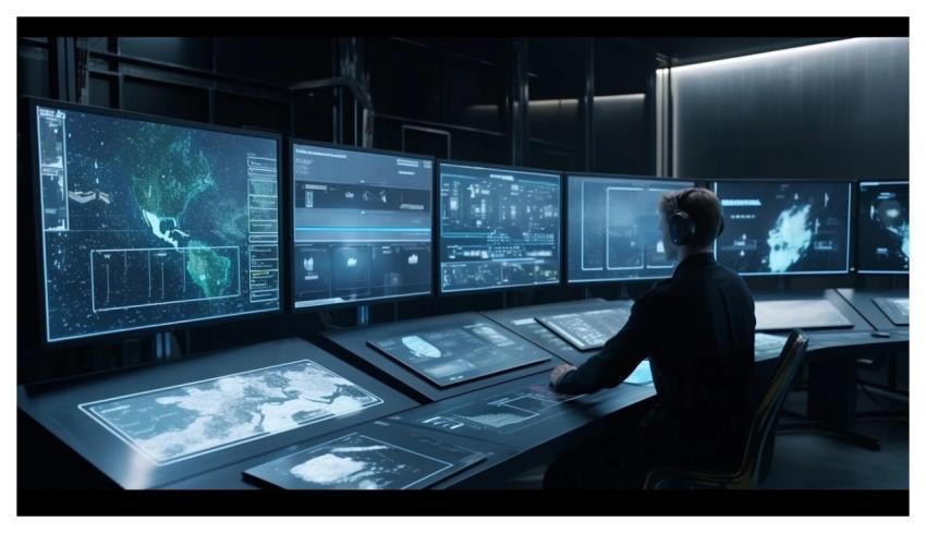Control Center Internet Cybersecurity Science Fict