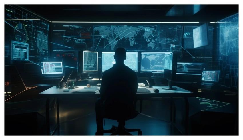 Control Center Internet Cybersecurity Science Fict