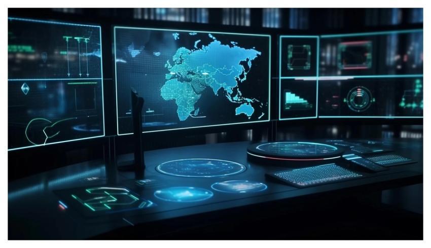 Control Center Internet Cybersecurity Science Fict