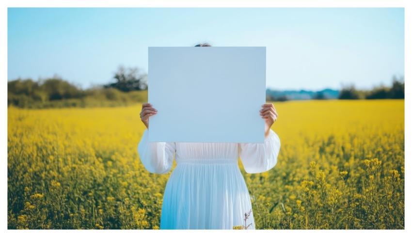 Woman Blank Canvas Template Spring Field