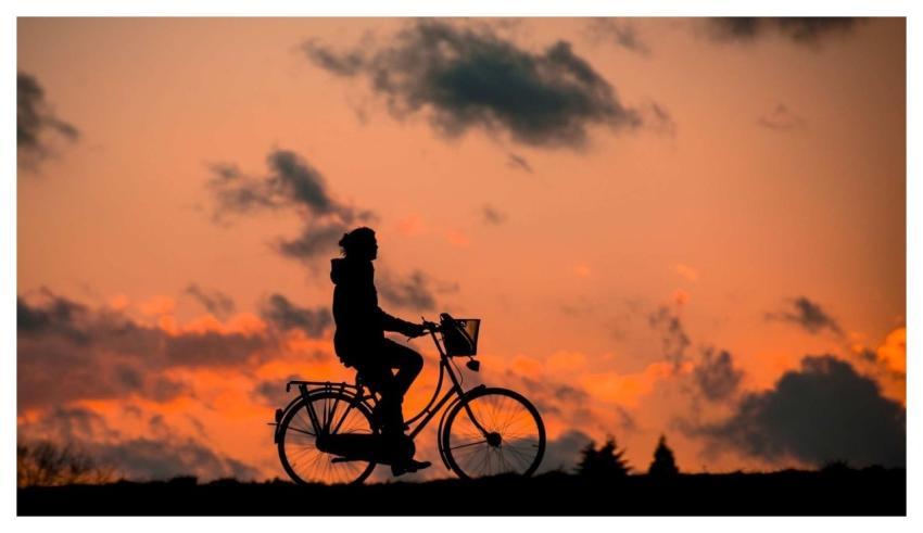 Silhouette Bike Fitness Woman