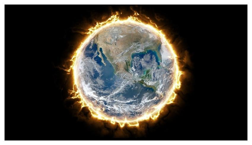 Fire Earth Digital Art Black Earth