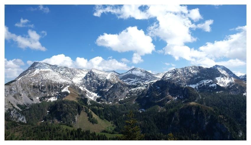 Mountains Snow Clouds Forest