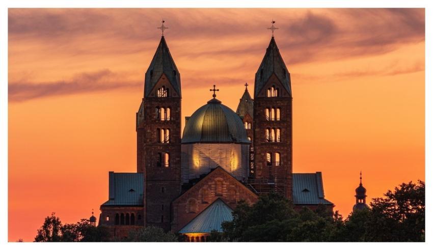 Cathedral Church Sunset Speyer Cathedral