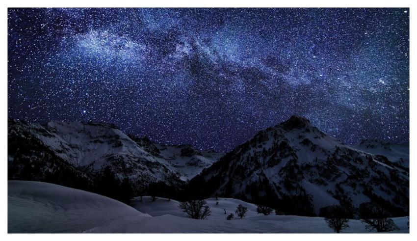Mountains Stars Ice Night