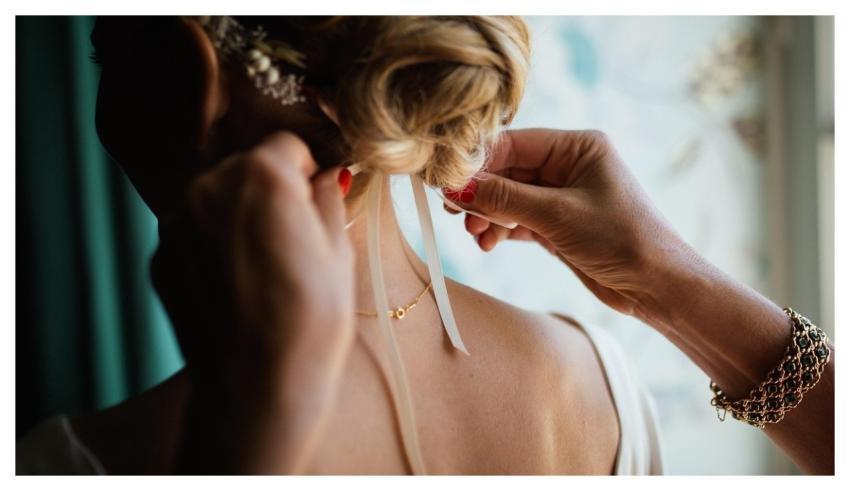 Tying Hair Woman Hands Bow