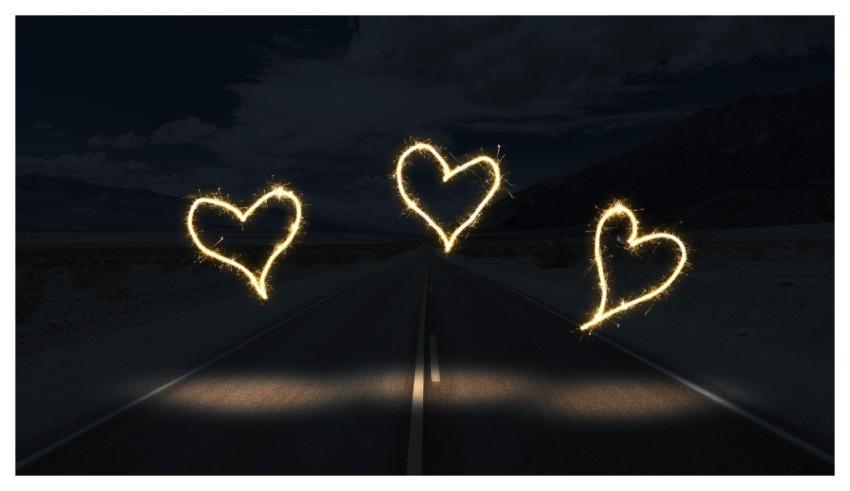Road Night Light Heart