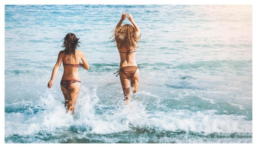 Women Friends Beach Sea