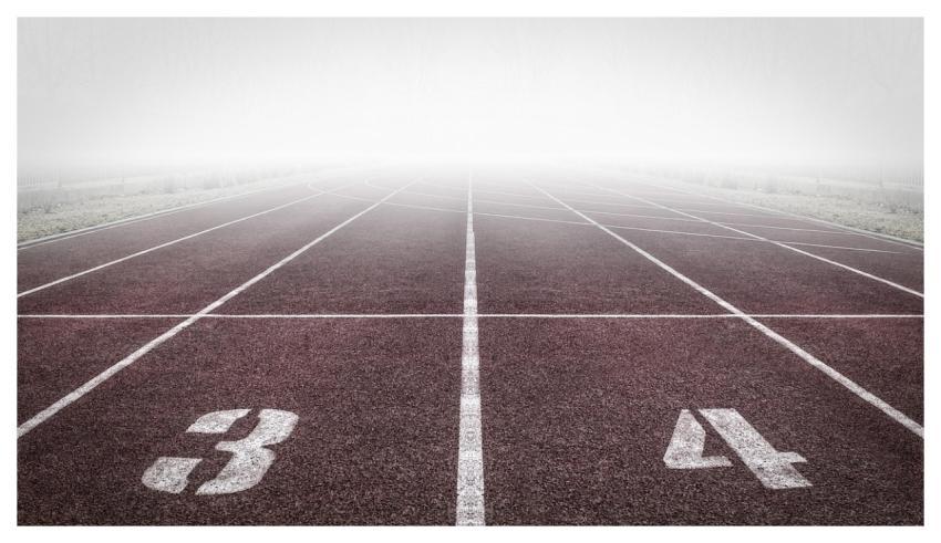 Running Track Numbers Fog Athletic Field