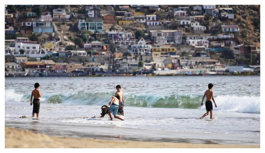 Beach Sea People Playing