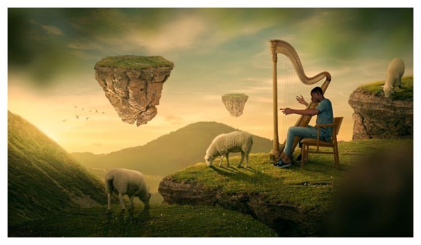 Shepherd Sheep Surreal Fantasy