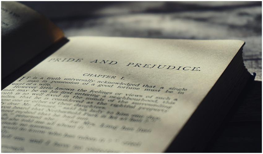 Close-up view of an open vintage page from Pride a