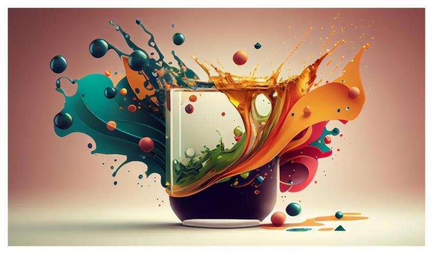 Paint Drop Abstract Multi Colored