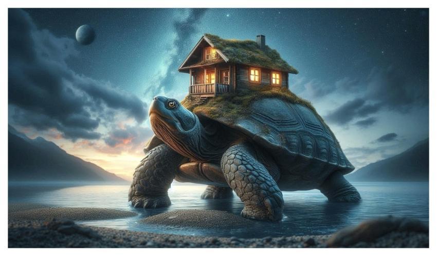 Giant Turtle House Landscape
