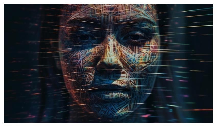 Ai Generated Human Face Cyborg Robot