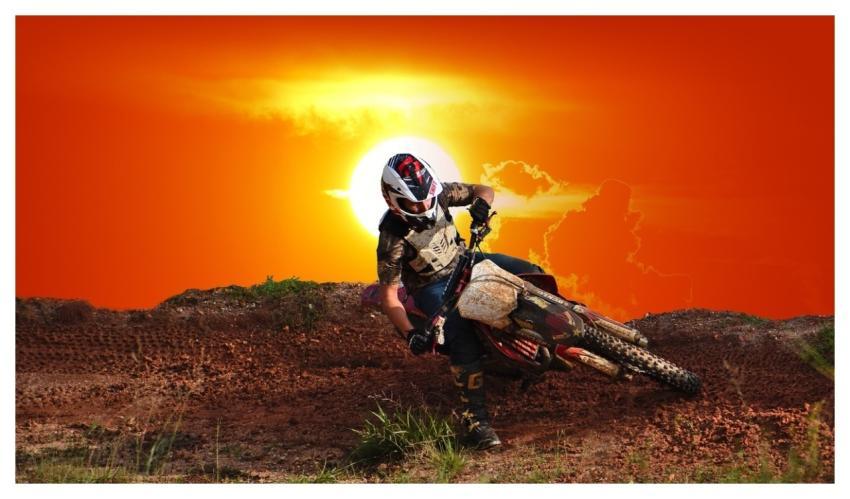 Sunset Motocross Outdoors Recreational Sport