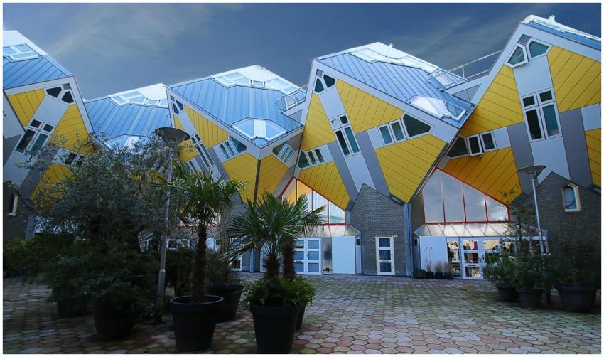 Explore the unique architecture of the Cube Houses