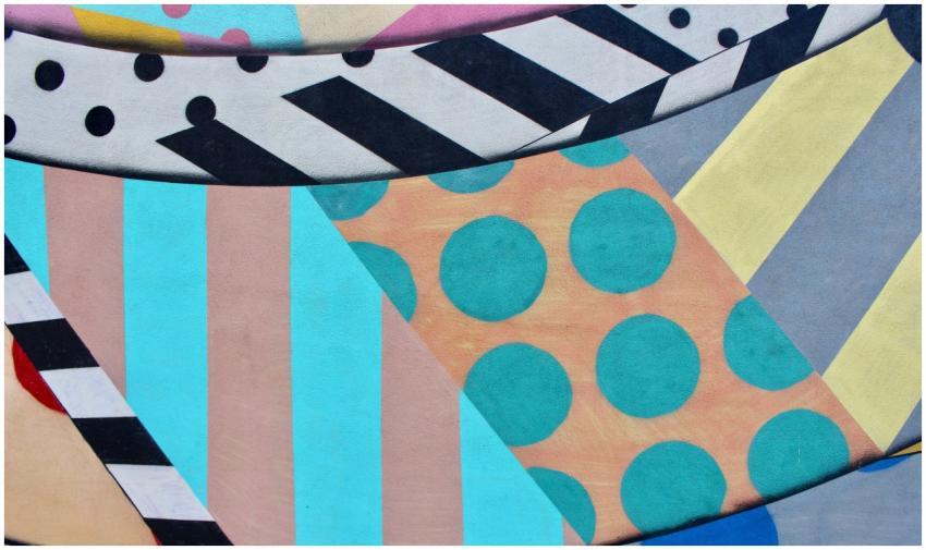 Vibrant abstract design featuring geometric shapes