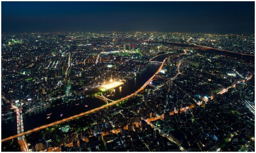 Stunning aerial view of Shinjuku, Tokyo with city