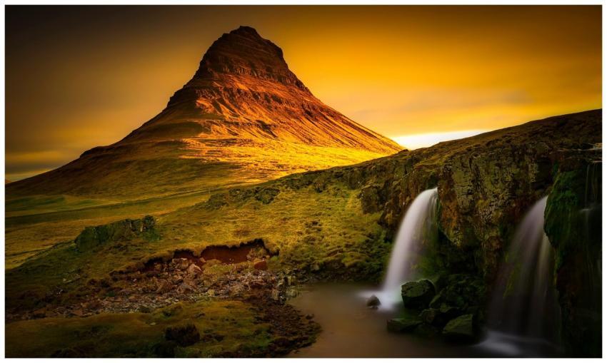 Beautiful view of Kirkjufell Mountain in Iceland w