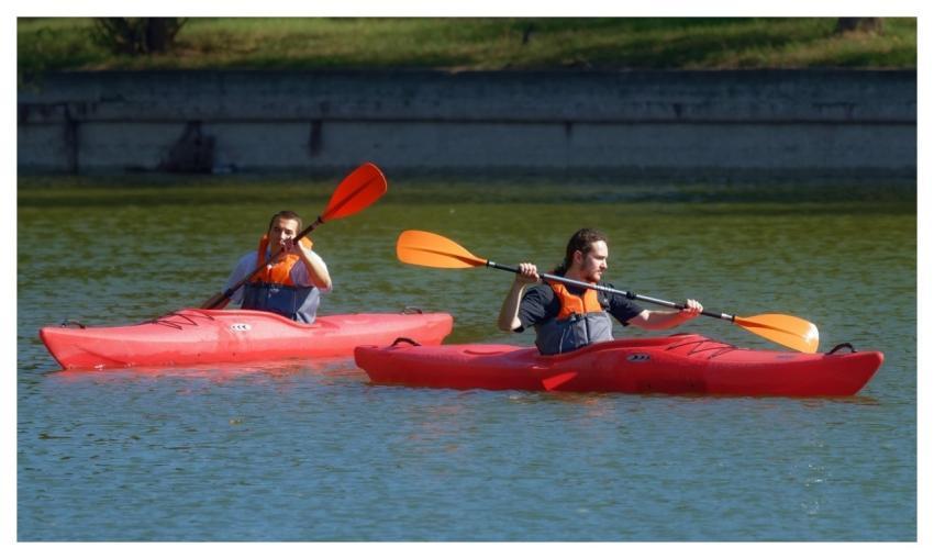 Boys People Rowing Nature