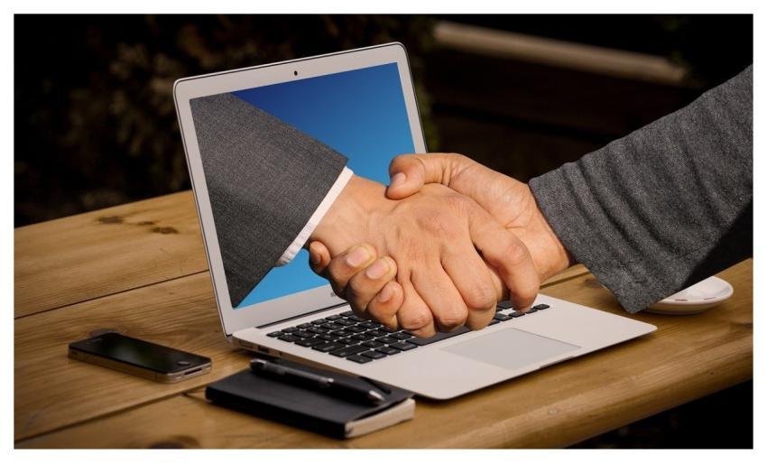 Handshake Hands Laptop Monitor