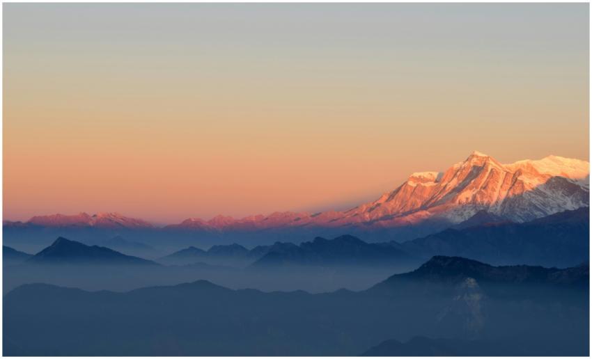 A breathtaking view of the Himalayan mountains at