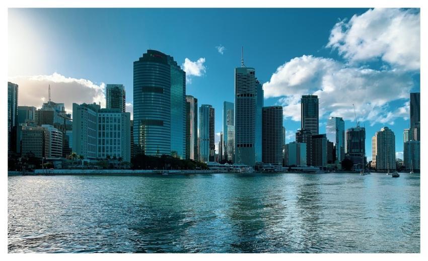 Cityscape Skyscrapers Skyline River