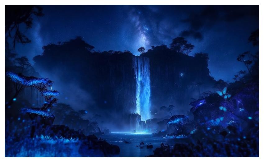 Waterfall Night Sky Wallpaper Hd Jungle