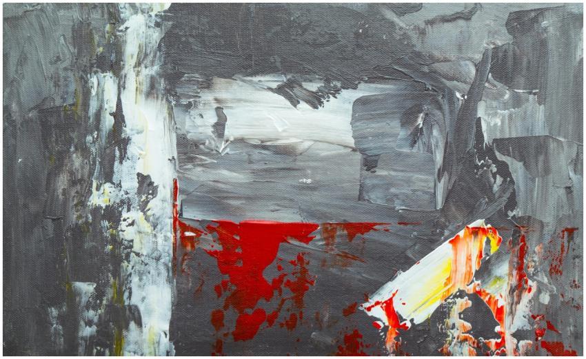 Vibrant abstract painting featuring bold strokes a