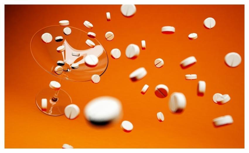 Tablets Cocktail Glass Medical Pills