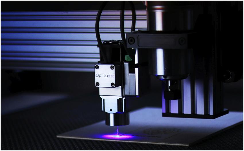 Close-up of cutting-edge laser engraving machine i