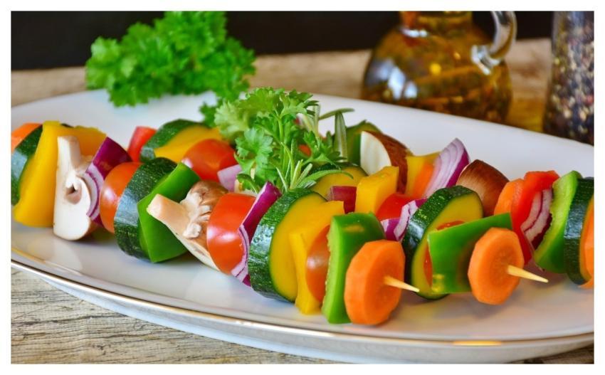 Vegetable Skewer Paprika Tomato Mushrooms