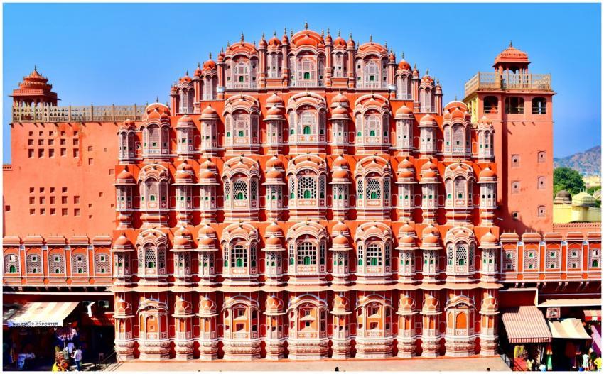 Explore the stunning pink sandstone facade of Hawa