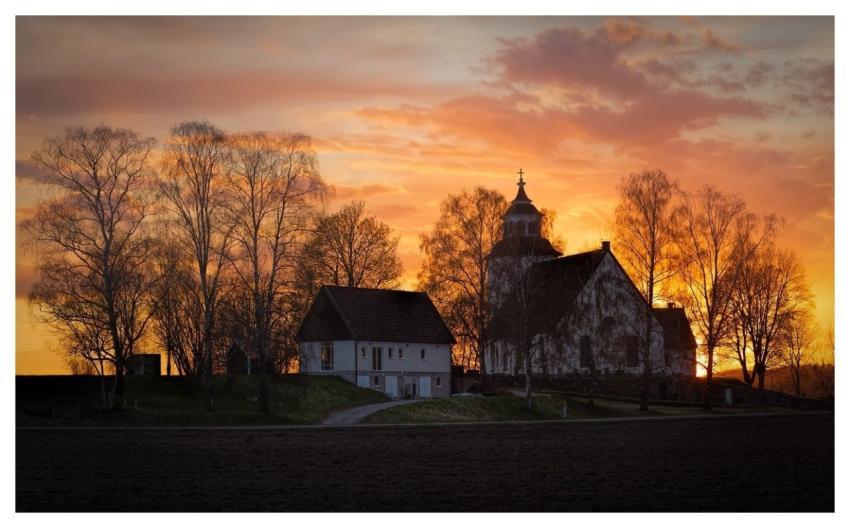 Church Eve Afterglow Europe