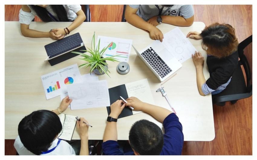 Desk Meeting Computer Technology